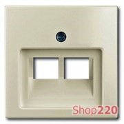 Накладка для двойной компьютерной розетки, белый шале, ABB 1803-02-96-507 Basic 55