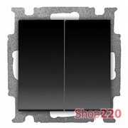 Выключатель 2-клавишный, черный шато, ABB 2006/5 UC-95-507 Basic 55