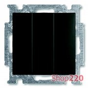 Выключатель 3-клавишный, черный шато, ABB 106/3/1 UC-95-507 Basic 55