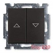 Выключатель жалюзи без фиксации, черный шато, ABB 2026/4 UC-95-507 Basic 55