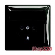 Розетка влагозащищенная IP44 в сборе с рамкой, черный шато, ABB 20 EUCKD-95-507 Basic 55