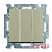 Выключатель 3-клавишный, шампань, ABB 106/3/1 UC-93-507 Basic 55