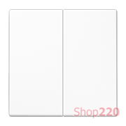 Клавиша двойная, белый, пластик, Jung LS995WW