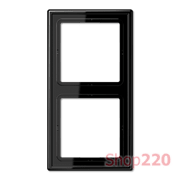 Рамка 2 поста, черный, Jung LS990 (пластик) LS982SW