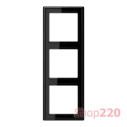 Рамка 3 поста, черный, Jung LS990 (пластик) LS983SW