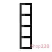 Рамка 4 поста, черный, Jung LS990 (пластик) LS984SW