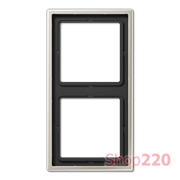 Рамка 2 поста, нержавеющая сталь, Jung LS990 (металл) ES2982