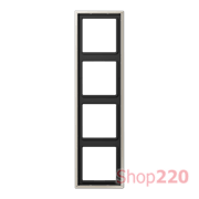 Рамка 4 поста, нержавеющая сталь, Jung LS990 (металл) ES2984