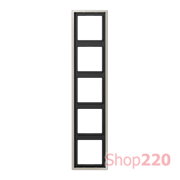 Рамка 5 постов, нержавеющая сталь, Jung LS990 (металл) ES2985