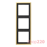 Рамка 3 поста, классическая латунь, Jung LS990 (металл) ME2983C