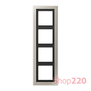 Рамка 4 поста, нержавеющая сталь, Jung LS Design (металл) ESD2984-L