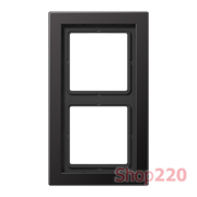 Рамка 2 поста, алюминий дарк, Jung LS Design (металл) ALD2982D