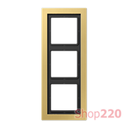 Рамка 3 поста, классическая латунь, Jung LS Design (металл) MED2983C