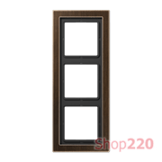 Рамка 3 поста, античная латунь, Jung LS Design (металл) MED2983AT