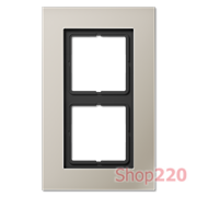Рамка 2 поста, нержавеющая сталь, Jung LS Plus (металл) LSP982ES