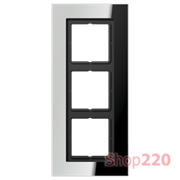 Рамка 3 поста, хром, Jung LS Plus (металл) LSP983GCR