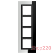 Рамка 4 поста, хром, Jung LS Plus (металл) LSP984GCR