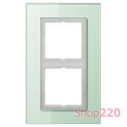 Рамка 2 поста, салатовое стекло, Jung LS Plus (стекло) LSP982GLAS