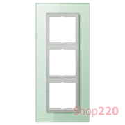 Рамка 3 поста, салатовое стекло, Jung LS Plus (стекло) LSP983GLAS