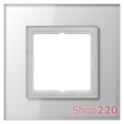 Рамка 1 пост, белое стекло, Jung LS Plus (стекло) LSP981GLWW