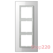 Рамка 3 поста, белое стекло, Jung LS Plus (стекло) LSP983GLWW