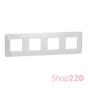 Рамка 4-постовая, белый, Unica New Schneider NU200818