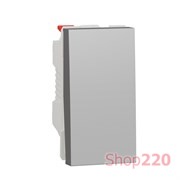 Выключатель проходной 1-клавишный, алюминий, 1 модуль, Unica New Schneider NU310330