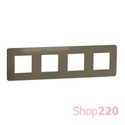 Рамка 4-постовая, бронза / бежевый, Unica New Schneider NU280851