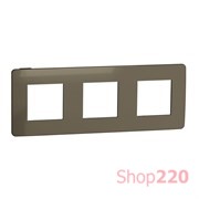 Рамка 3-постовая, бронза / антрацит, Unica New Schneider NU280652