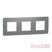 Рамка 3-постовая, дымчато-серый / белый, Unica New Schneider NU280621