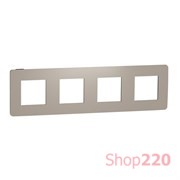 Рамка 4-постовая, песочный / антрацит, Unica New Schneider NU280828