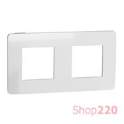 Рамка 2-постовая, хром / антрацит, Unica New Schneider NU280456