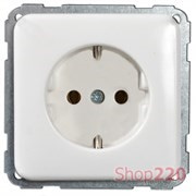 Розетка с заземлением и шторками, белый, Polo Regina 13000704