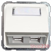 Корпус для двух разъемов RJ-12/RJ-45 Keystone, белый, Polo Regina 13022401