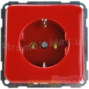 Розетка с заземлением, красный, Polo Regina 13000557