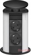 Выдвижной блок розеток в стол EVOline Port, 2шт. по 220В, черный