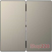 Клавиша двойная, никель (металл), Merten MTN3400-6050