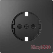 Накладка розетки электрической со шторками, антрацит, Merten MTN2330-6034