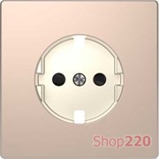 Накладка розетки электрической со шторками, шампань (металл), Merten MTN2330-6051