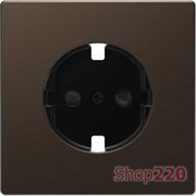 Накладка розетки электрической со шторками, мокко (металл), Merten MTN2330-6052