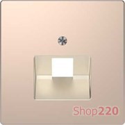 Накладка компьютерной розетки RJ45, одинарная, шампань (металл), Merten MTN4521-6051