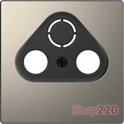 Накладка телевизионной розетки, никель (металл), Merten MTN4123-6050