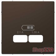 Накладка USB розетки, мокко (металл), Merten MTN4367-6052