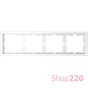 Рамка 4 поста, белый лотос, Merten MTN4040-6535