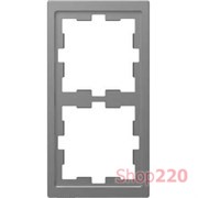 Рамка 2 поста, нержавеющая сталь, Merten MTN4020-6536