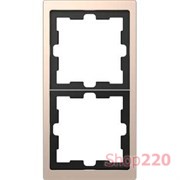 Рамка 2 поста, шампань (металл), Merten MTN4020-6551