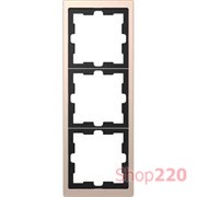 Рамка 3 поста, шампань (металл), Merten MTN4030-6551