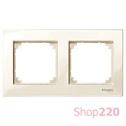 Рамка 2 поста, бежевый, Merten M-PLAN MTN515244