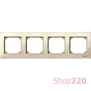 Рамка 4 поста, бежевый, Merten M-PLAN MTN515444