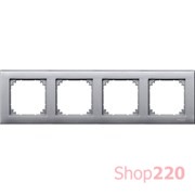 Рамка 4 поста, алюминий, Merten M-PLAN MTN486460